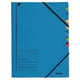 Carpeta clasificadora leitz 320g m2 24,5 x 32cm esquina azul elástica semana de 7 piezas