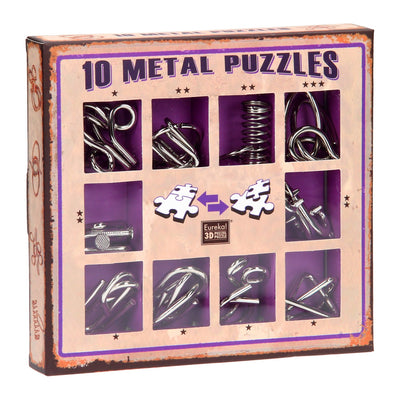 Set di puzzle viola, 10 pezzi.