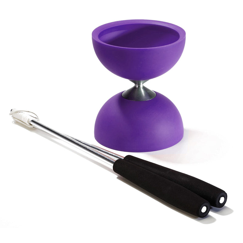 Diábolo de goma Eureka con palos de aluminio - violeta