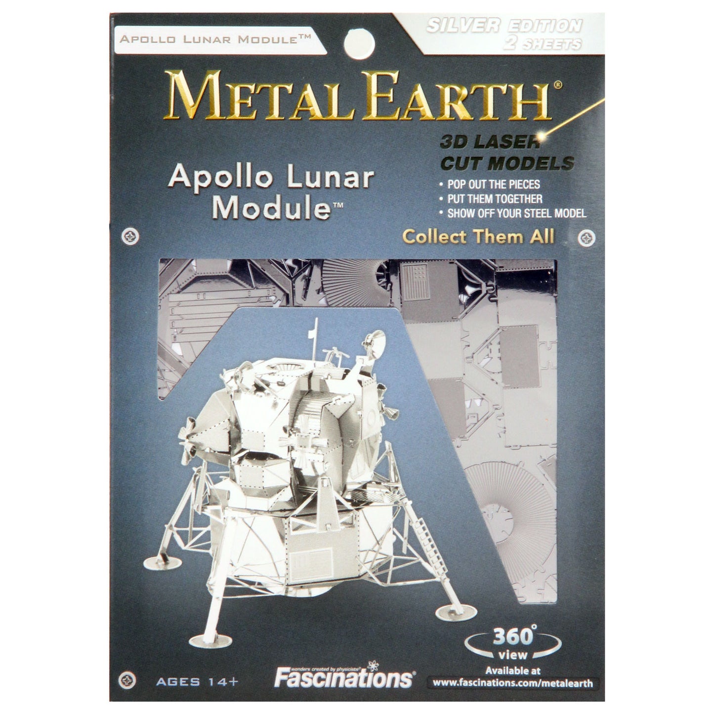 Eureka Metal Earth Apollo Lunar Module Silver Edition