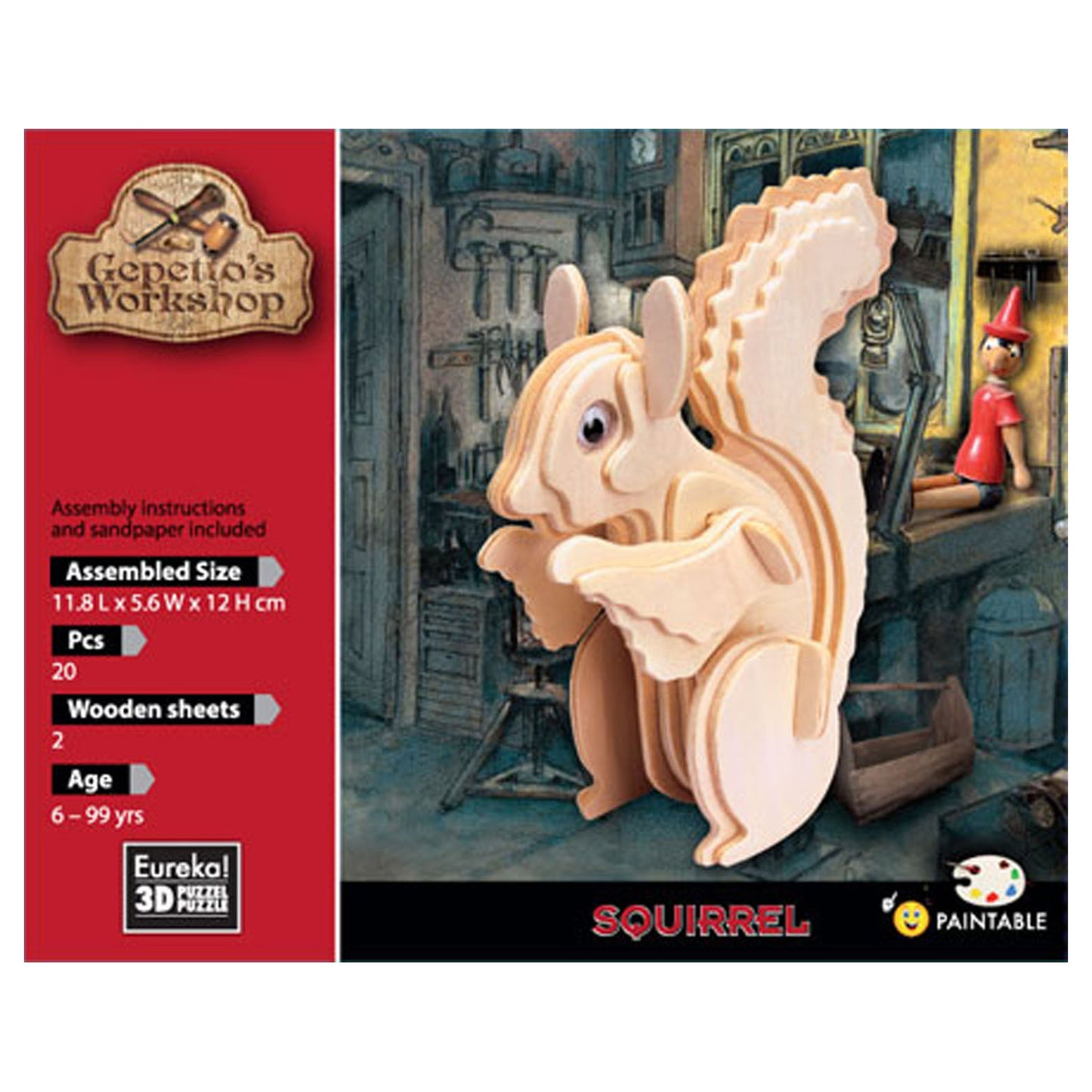 Kit di legno di Gepetto's Workshop 3D - Squirrel