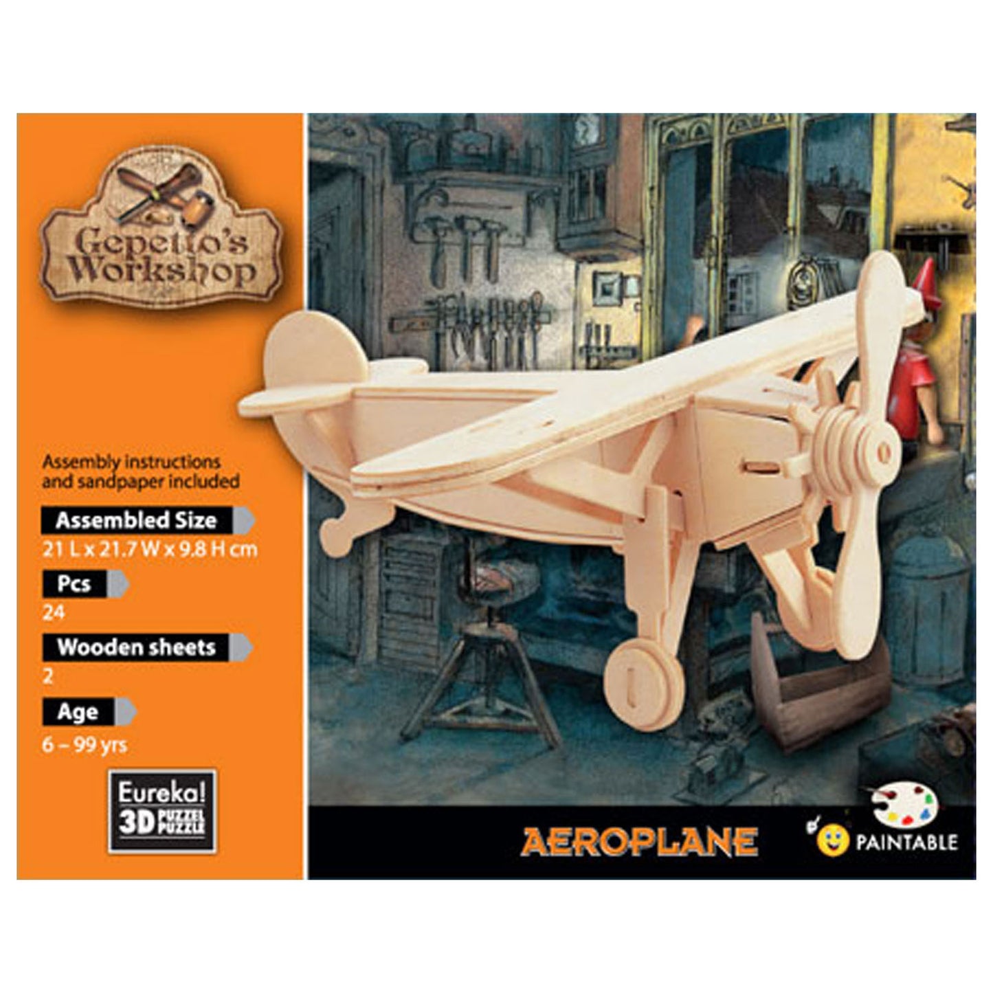 Gepetto's Workshop Kit de madera 3D - Avión