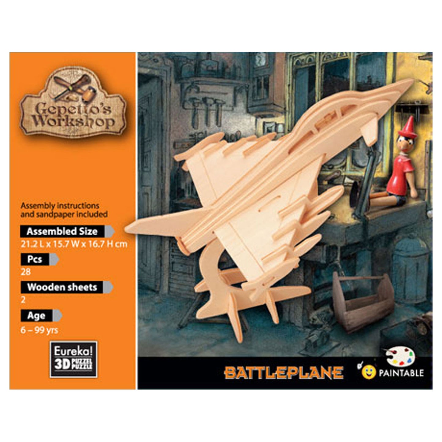 Gepetto's Workshop Wooden Kit 3D - Jet de combate