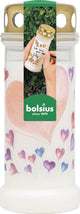 Bolsius - nota di cuore - luce commemorativa - con coperchio - palloncini - 70 ore di combustione