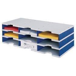Stazione di smistamento Styrodoc 57 mm altezza scomparto 723 x 331 x 223 mm grigio blu