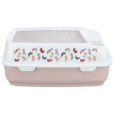 Trixie Cat Box Delio con borde de color rosa claro impreso