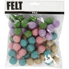 Cuentas de lana Creativ company, d 20 mm, colores pastel, 64 piezas 1 caja