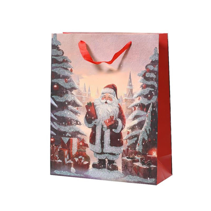 Decoris geschenktas kerstman 8x18x24cm
