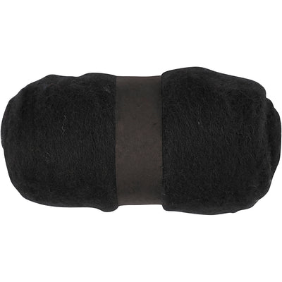 Creativ empresa lana cardada, negro, 100 gr 1 ovillo