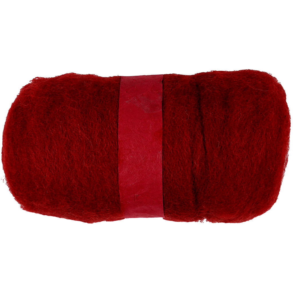 Lana cardata Creative Company, rosso caldo, 100 gr 1 gomitolo