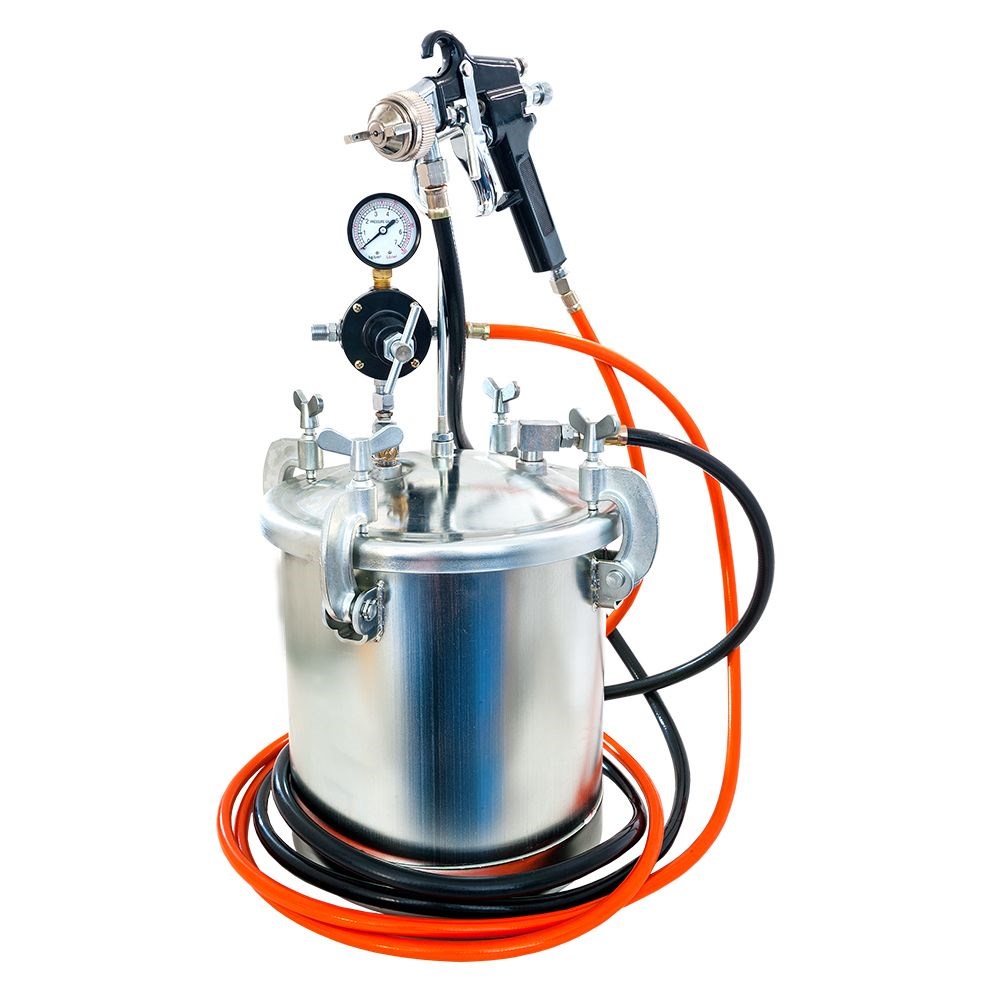 Recipiente a pressione Airpress zincato da 8,5 l + spruzzatore di vernice - 45202