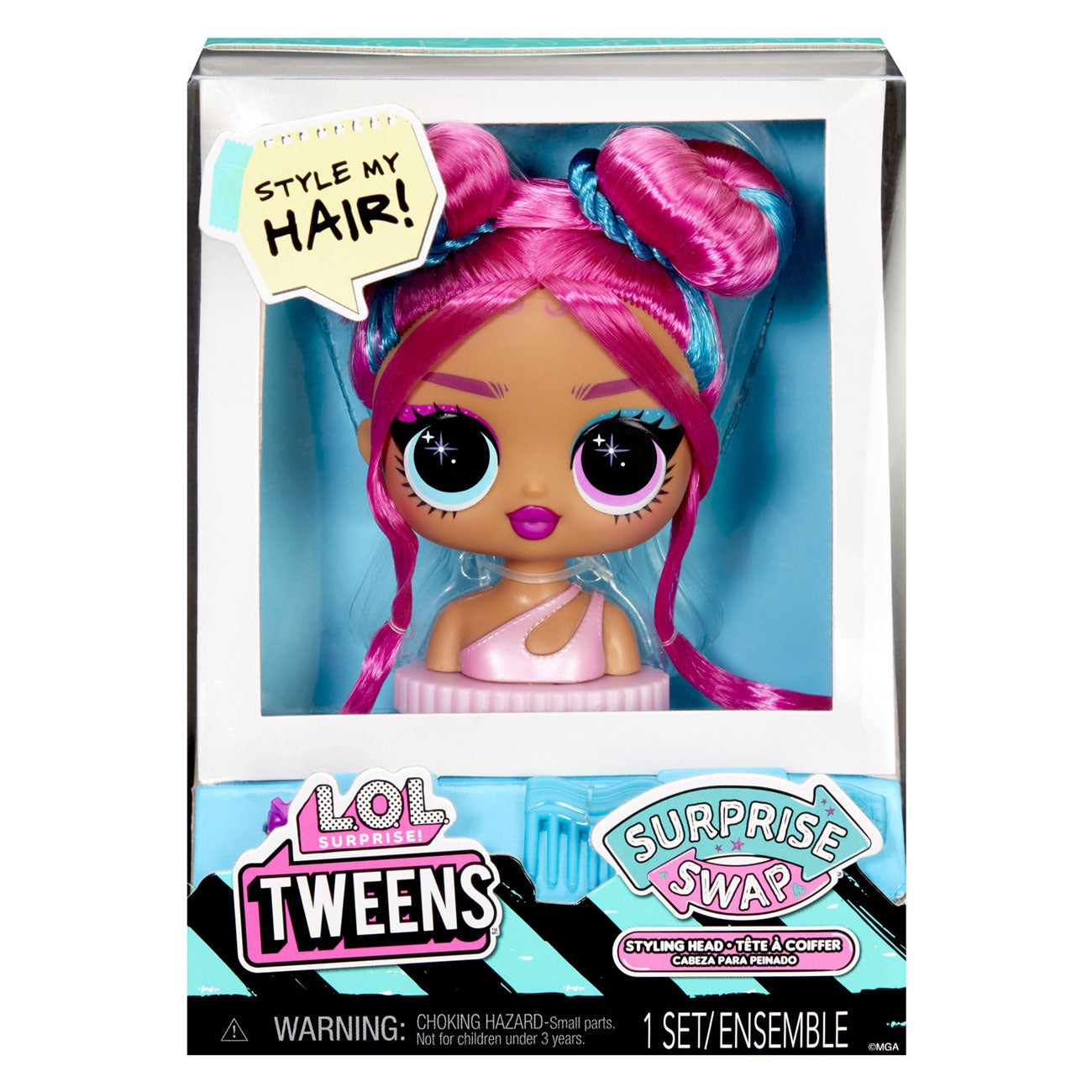 LOL. Tweens Surprise Surprise Styling Peloso testa