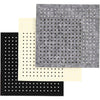 Fieltro hobby Creativ company con agujeros, medidas 20x20 cm, grosor 3 mm, negro, gris, blanquecino, hoja 3x4 1 caja