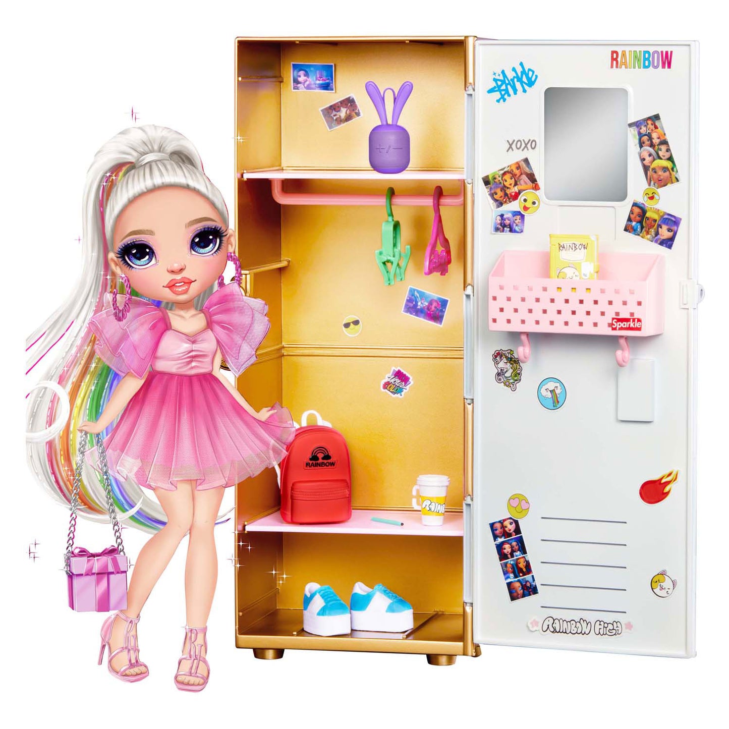 MGA Entertainment Rainbow High Safe Play set con accesorios