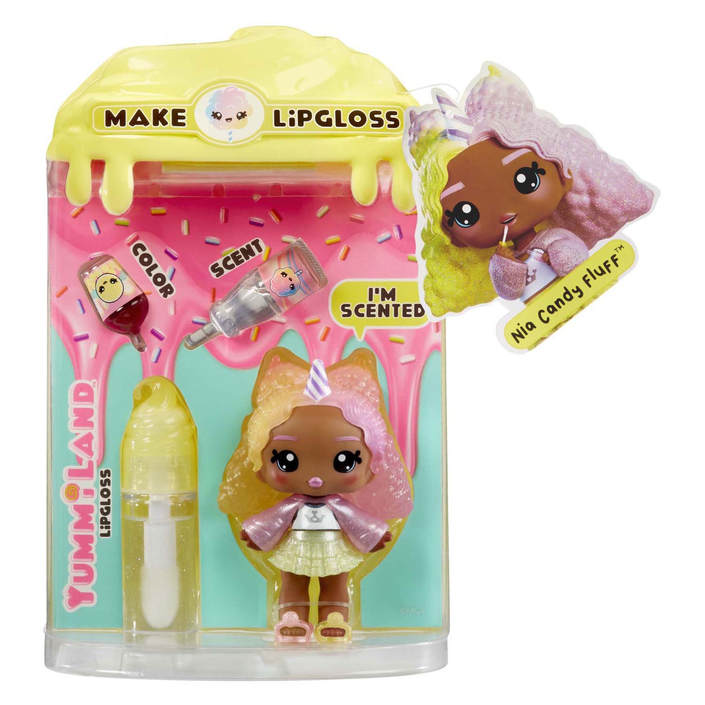 MGA Entertainment Yummiland Pop - Nia Candy Fluff con set di lucidi