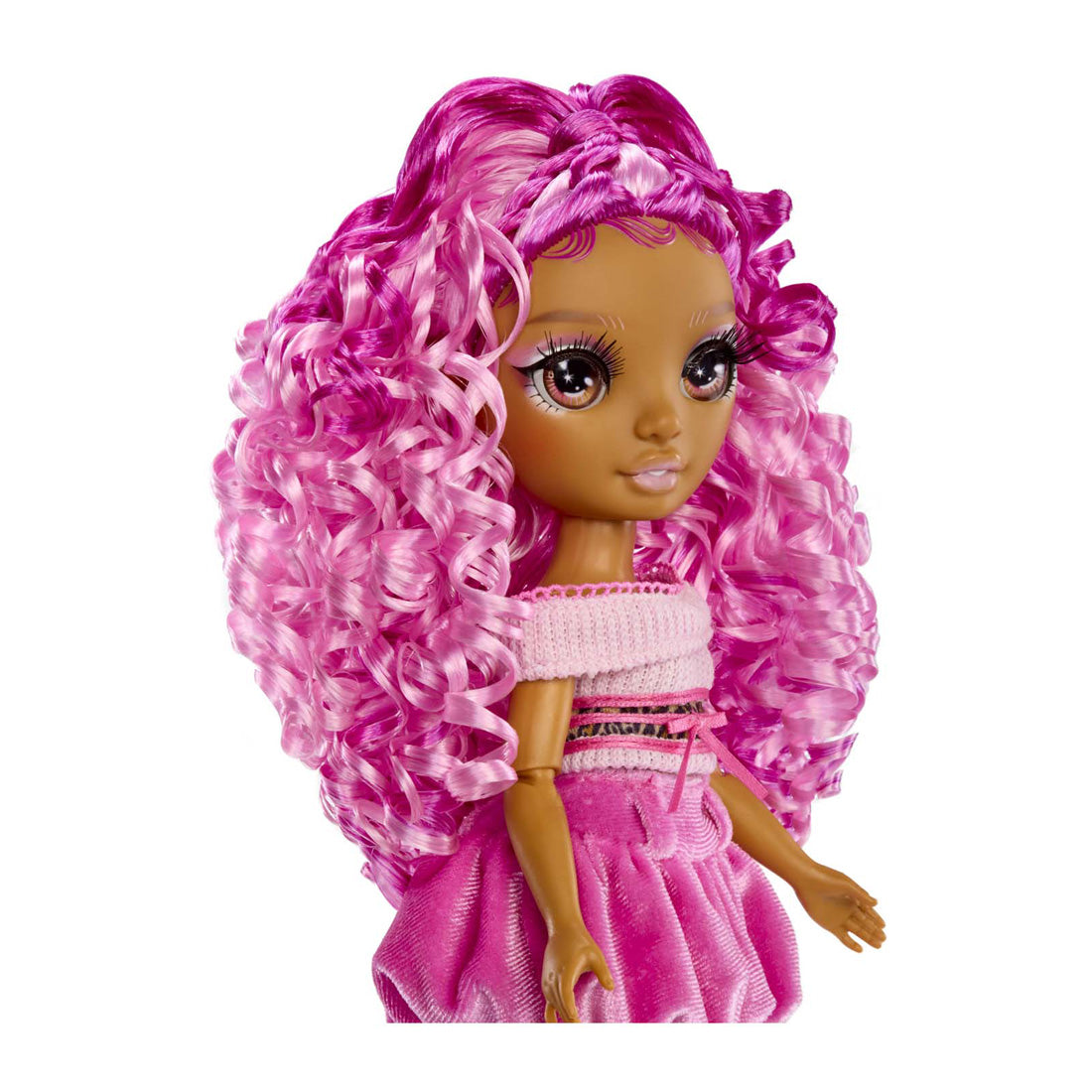 Mga entretenimiento arcoíris alto brillo muñeca de moda rosa