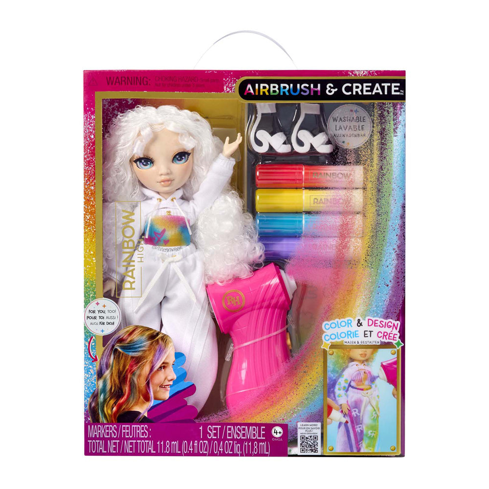 Mga entertainment rainbow high aerógrafo crea muñeca de moda - ojos verdes