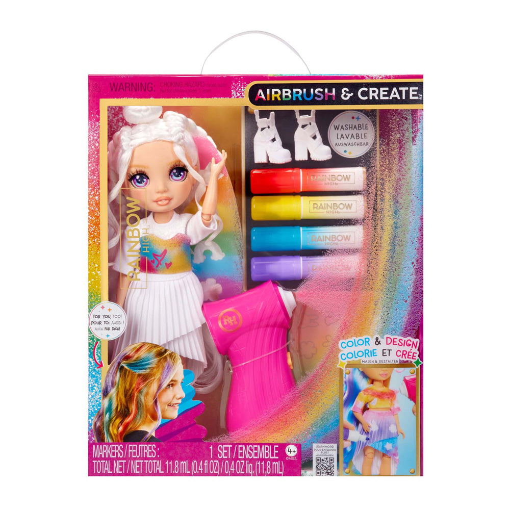 Rcoinbow High Air Brush Crea bambola viola occhi viola