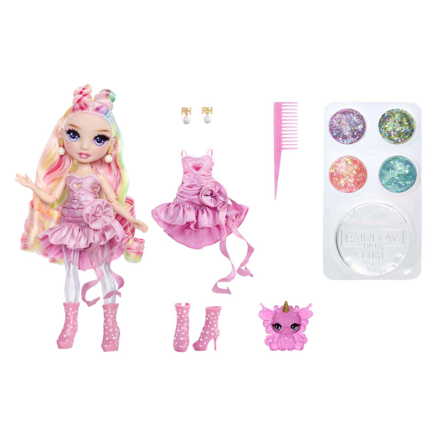 Mga Entertainment Rainbow High Rainbow Shimmers con Slime Fashion Doll Bella (rosa)