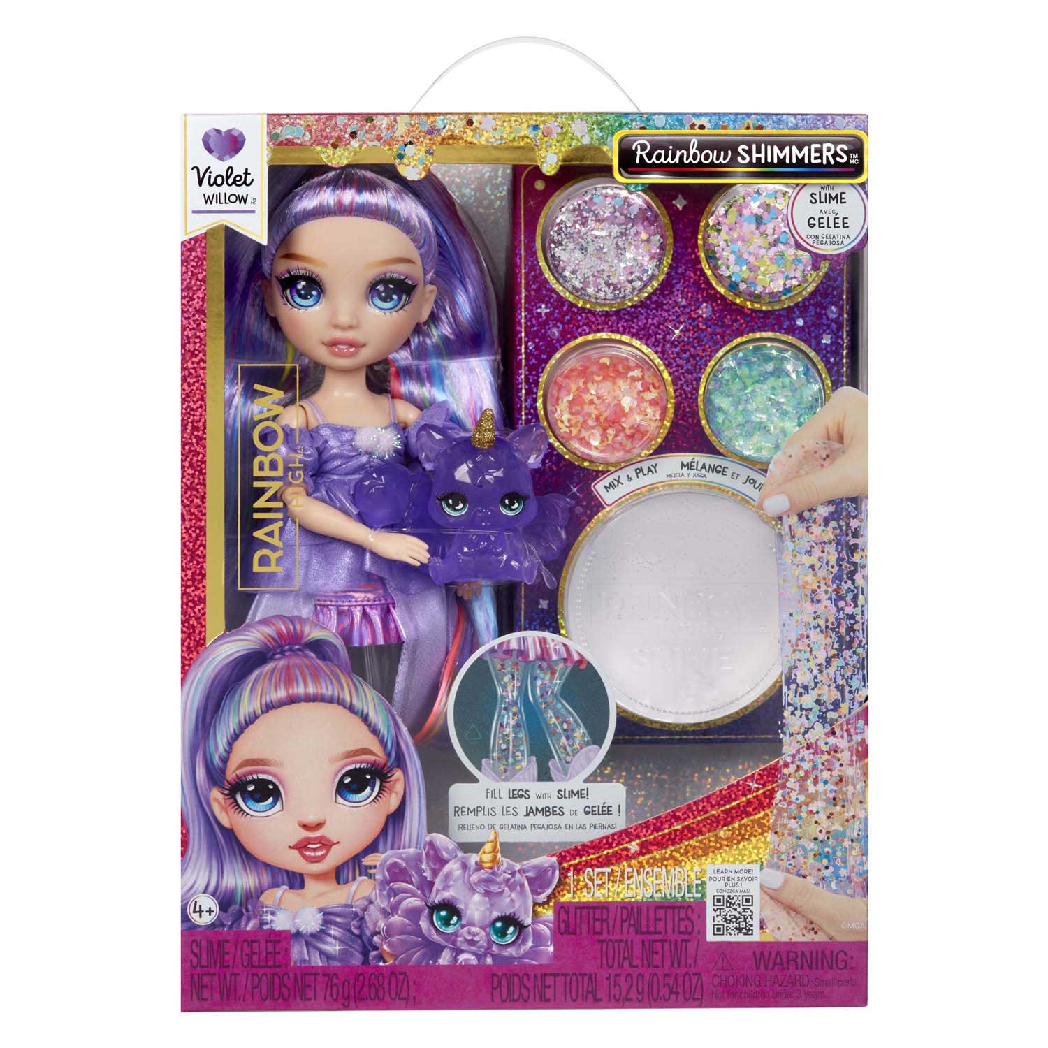 Rainbow High Rainbow Shimmers con Violeta de muñeca de moda delgada (púrpura)