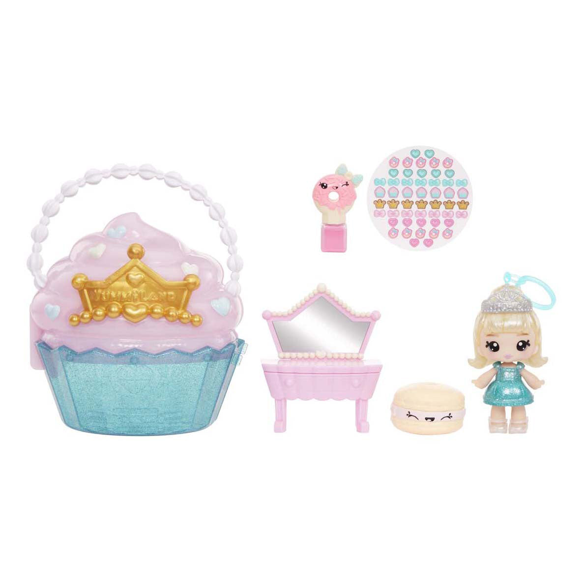 Set da gioco con beauty bag e bambola con lucidalabbra - cupcake