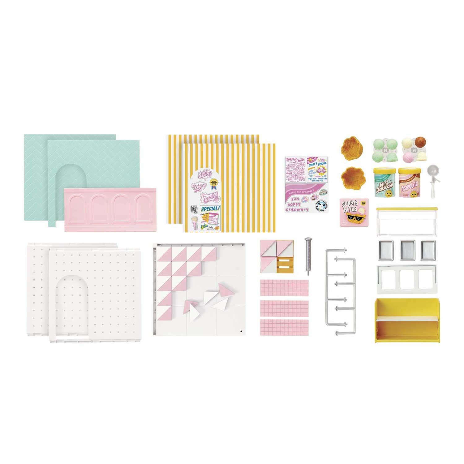 Miniverse ™ make it mini spaces™ ijssalon - knutselset - bouwpakket- maak je eigen mini ijssalon