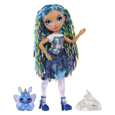 Mga Entertainment Rainbow High Rainbow Shimmers con Slime Fashion Doll Skyler (azul)