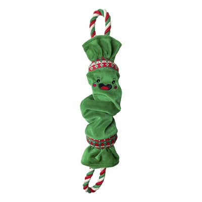 Feliz mascota top n cola Ropee Cracker de Navidad verde