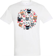 T-shirt hello summer cats wit - afbeelding 1