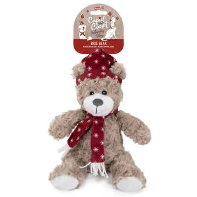 Rosewood brie beer met muts en sjaal rood