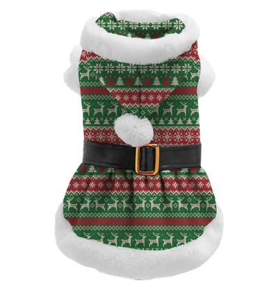 Mually Gifts Vestido para perros de Navidad Red Red Green