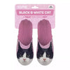 Pink di gatto in bianco e nero scivoloso