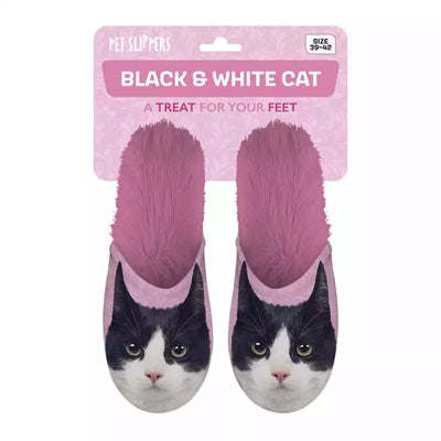 Pink di gatto in bianco e nero scivoloso