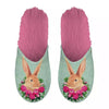 Pantoffel konijn groen roze