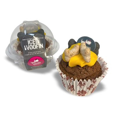 The Barking Bakery The Barking Bakery Carob Woofin con esmalte amarillo