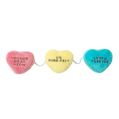 Fuzzyard Fuzzyard Candy Hearts on Rope con catnip Plush