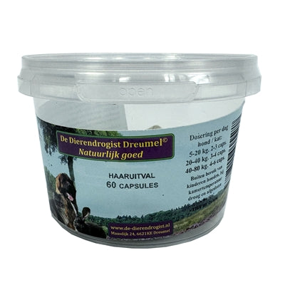 Drogista de animales en cápsulas de pérdida de cabello