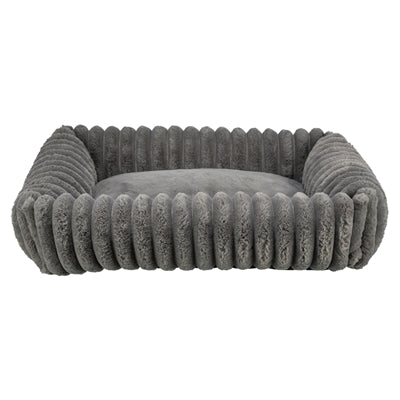Trixie dog basket lonni rib velvet angular gray