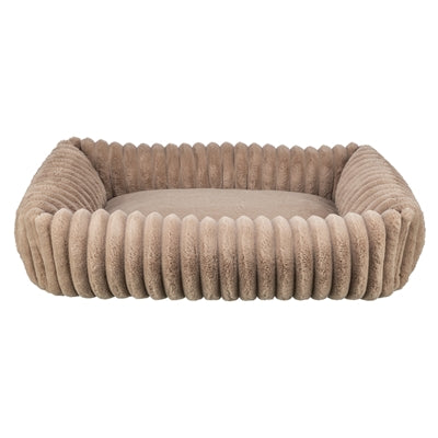 Trixie dog basket lonni rib velvet angular light brown