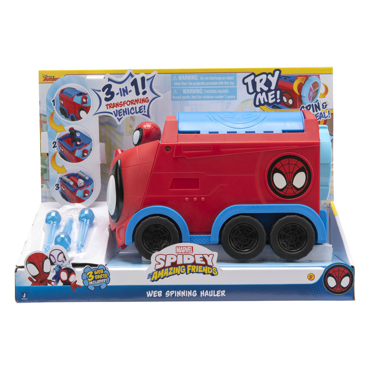 Jazwares Marvel Spidey, l'auto trasportatore che gira la ragnatela