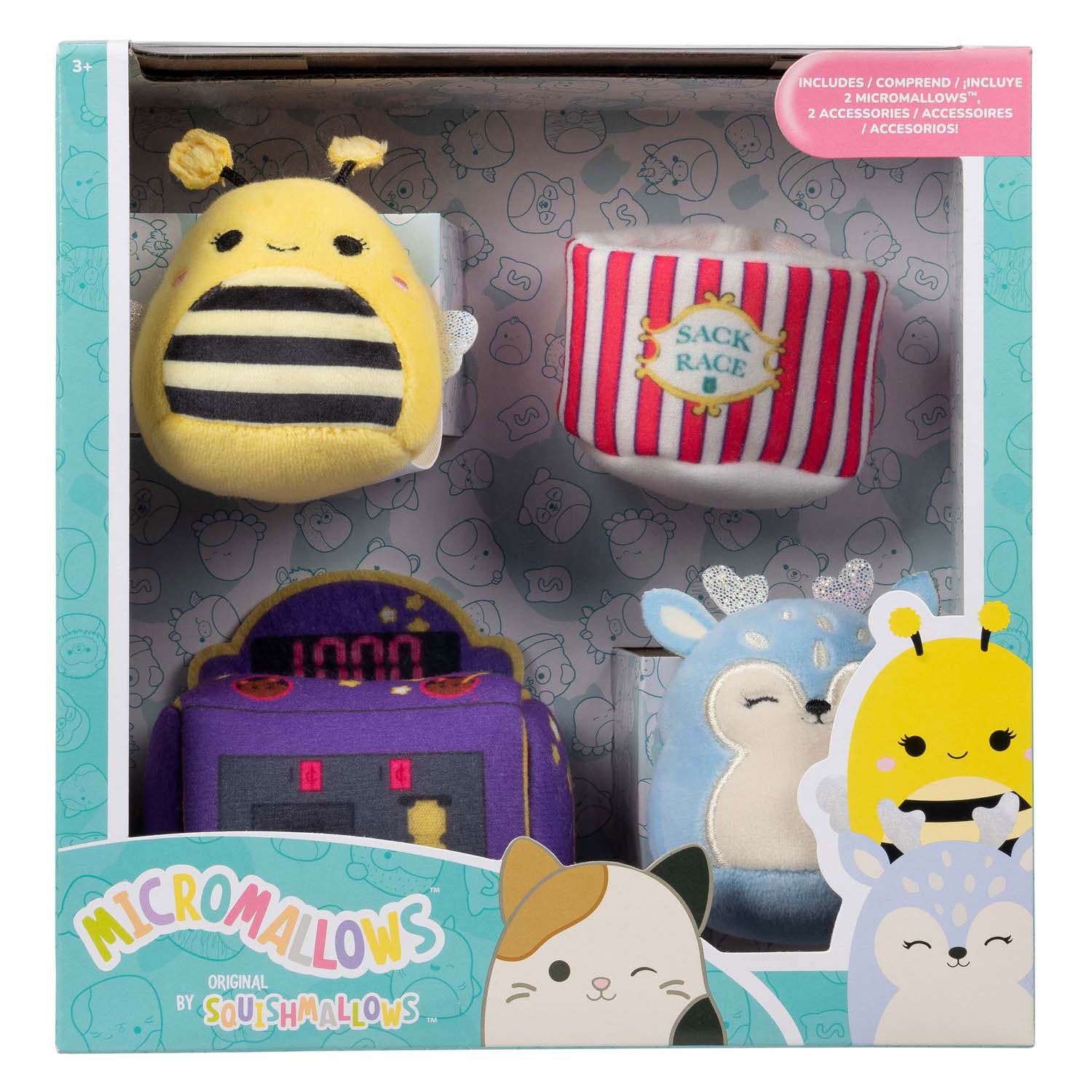 Squishmallows peluche micromallows - gioco attivo, 4 pz.