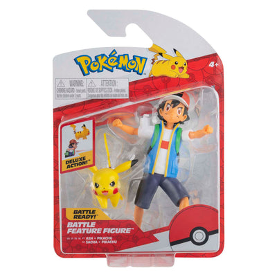Figura característica de Jazwares Pokémon Battle - Ash Pikachu