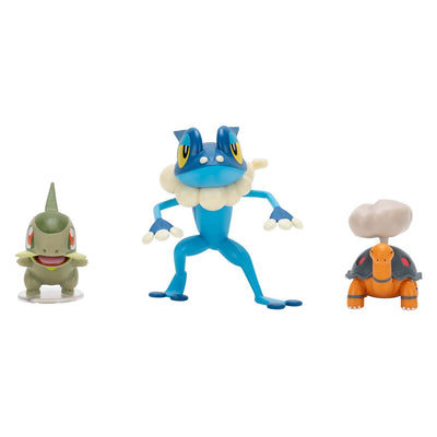 Figura de batalla Pokémon de Jazwares: Axew, Frogadier Torkoal