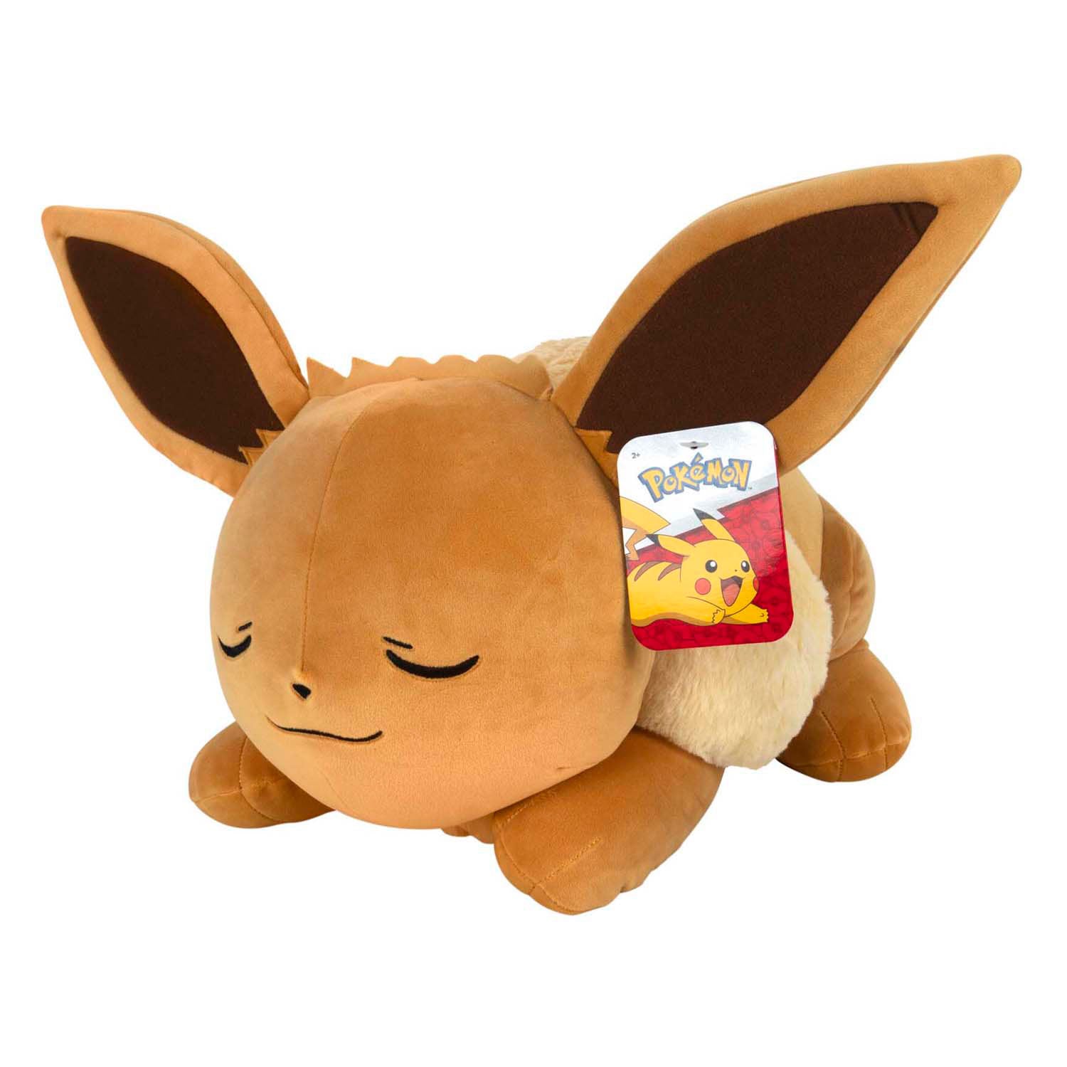 Jazwares Pokemon peluche addormentato peluche Eevee, 45 cm