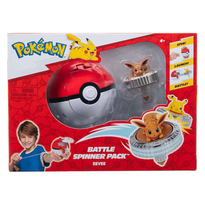 Jazwares pokémon battle spinner juego - eevee pokéball