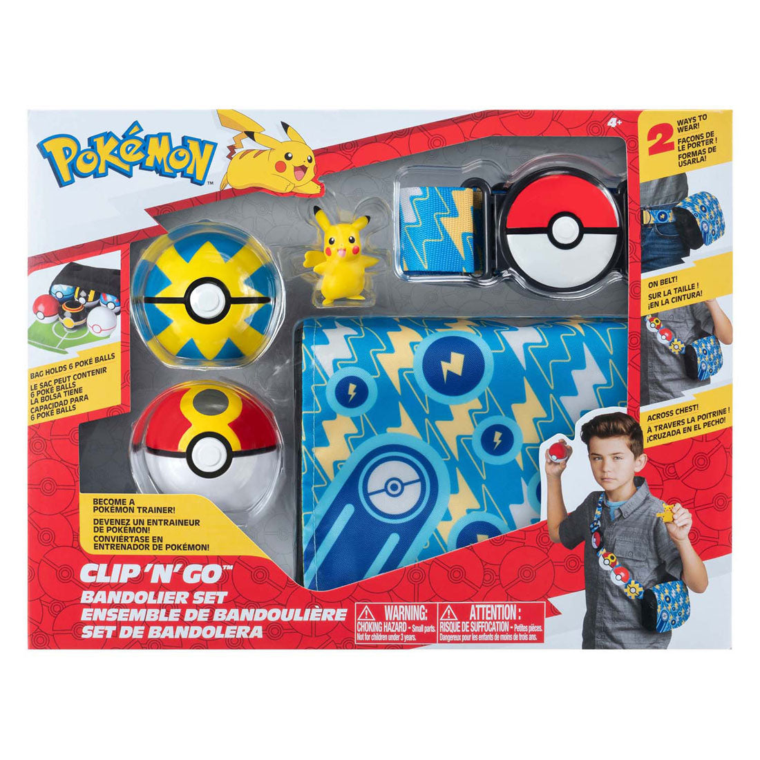 Set bandoliera pokémon Jazwares palla veloce, palla ripetitiva e marsupio pikachu