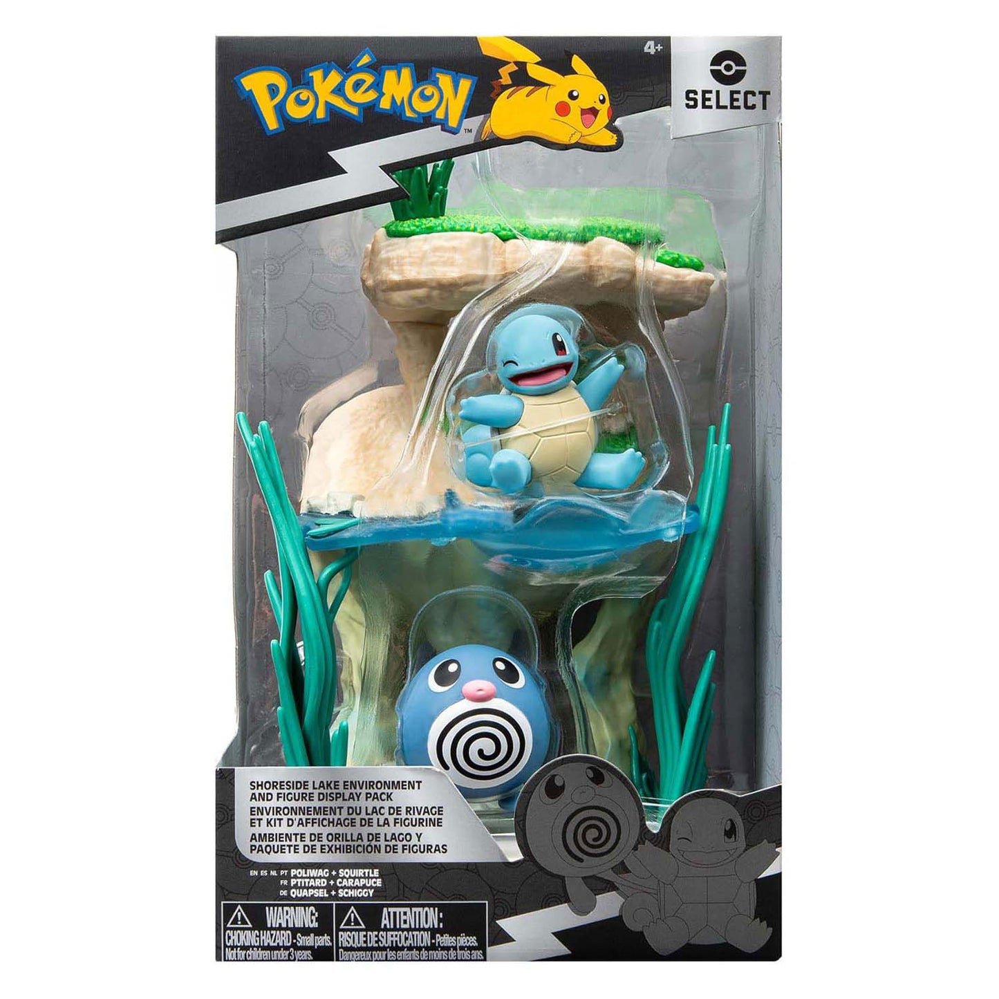 Set di personaggi dell'ambiente Pokémon Jazwares - poliwag squirtle