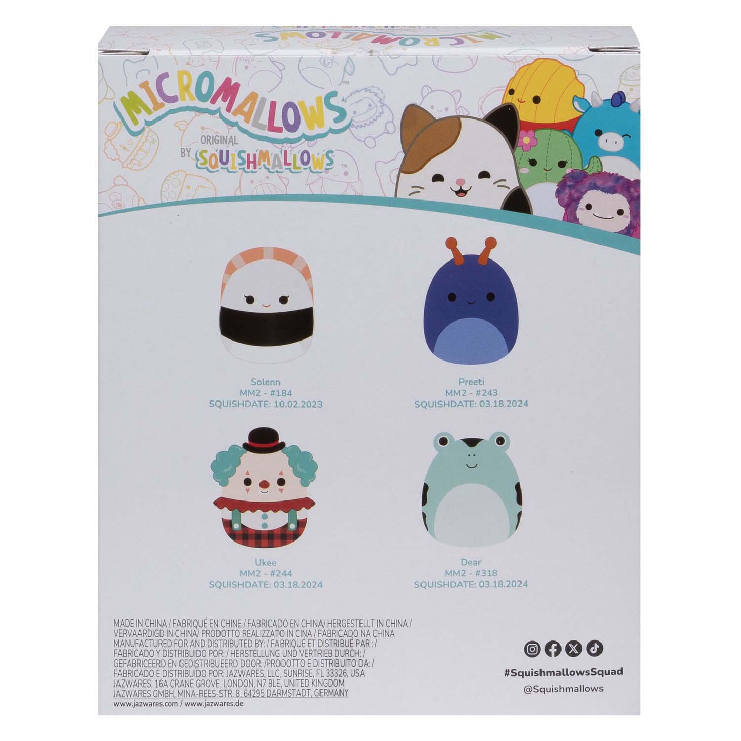 Micromallows Plush 6,5 cm 4 pezzi Set 1