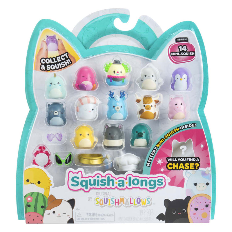 Squishmallows - figurine da gioco squish-a-long, 14 pz.