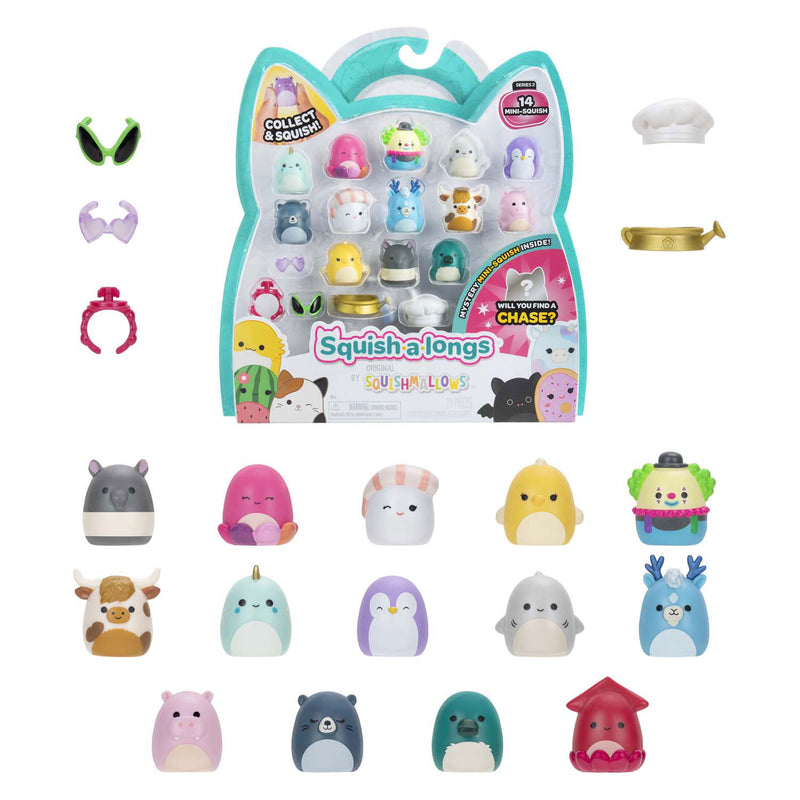 Squishmallows - figuras de juego de squish-a-longs, 14 piezas